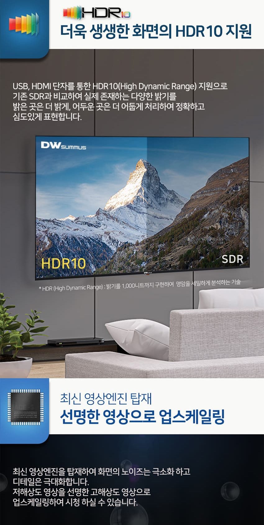 UHD 50인치 TV 상세