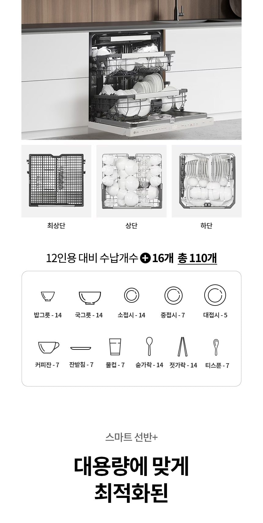 LG 디오스 오브제컬렉션 빌트인 식기세척기 14인용 상세