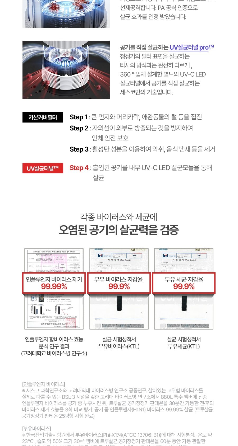 트루살균 공기청정기 판테온 82㎡(25평) 상세