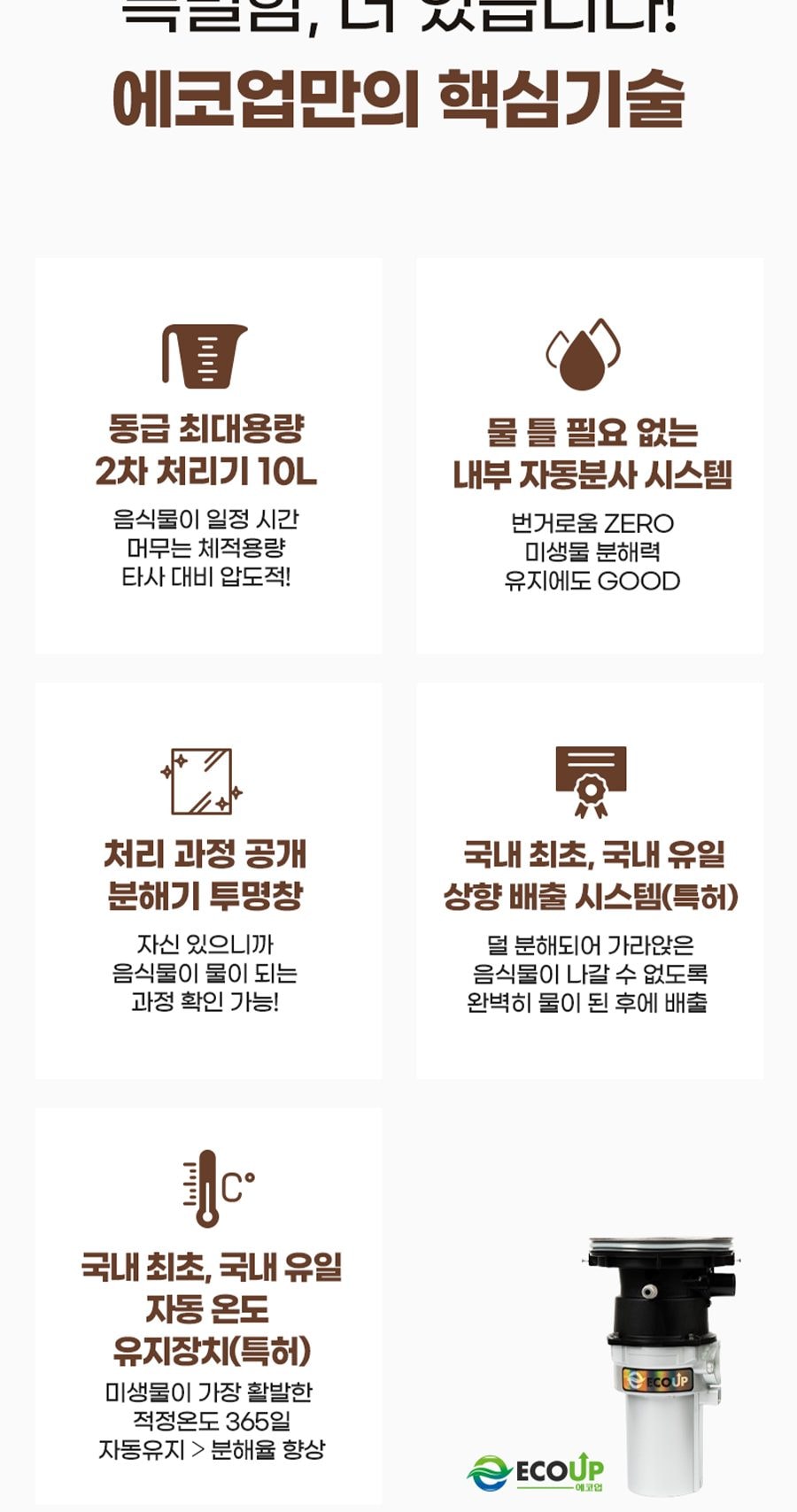 현대큐밍 에코업 음식물 처리기 상세