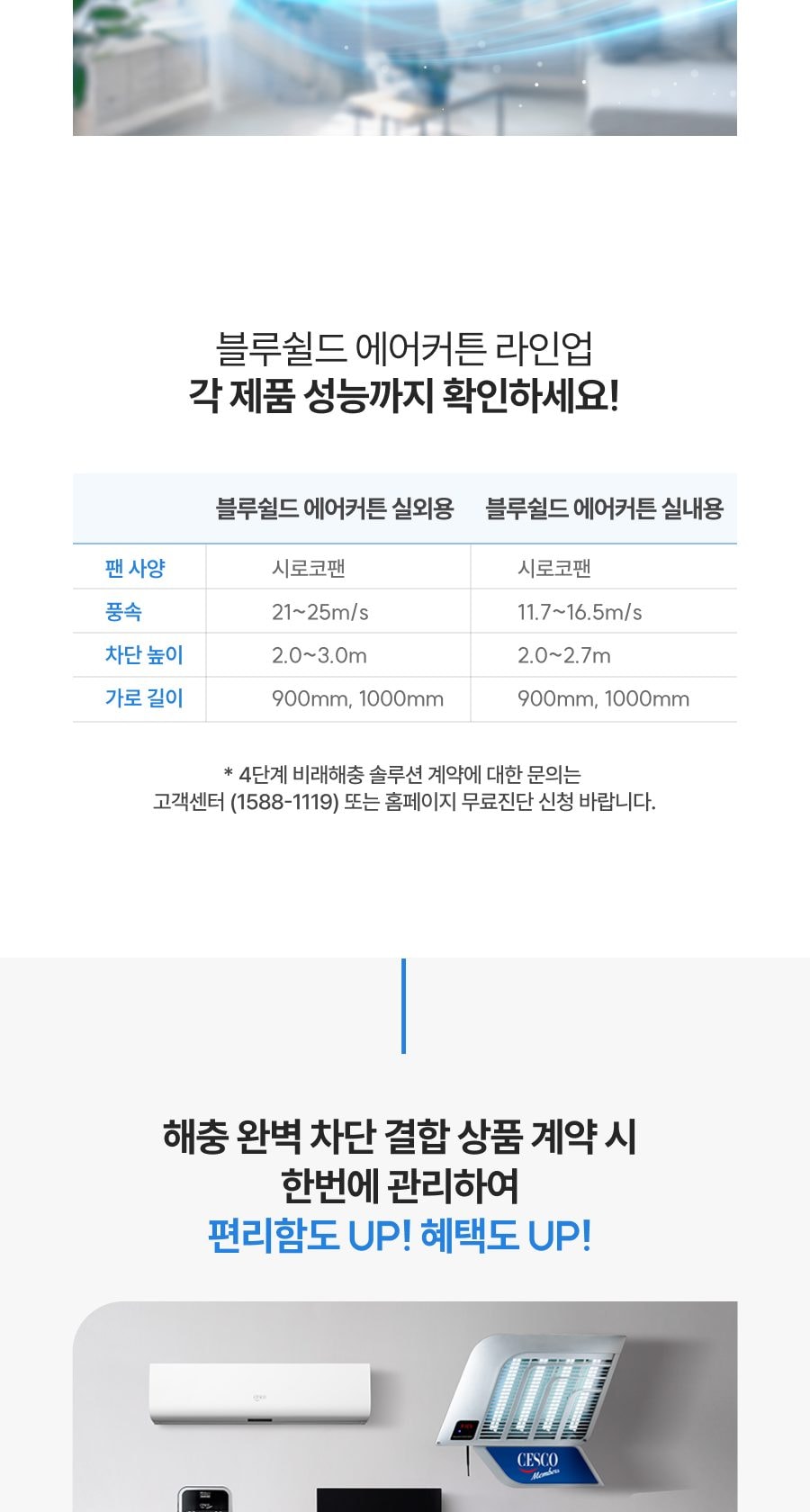 세스코 블루쉴드 에어커튼1000 (실내용) 상세
