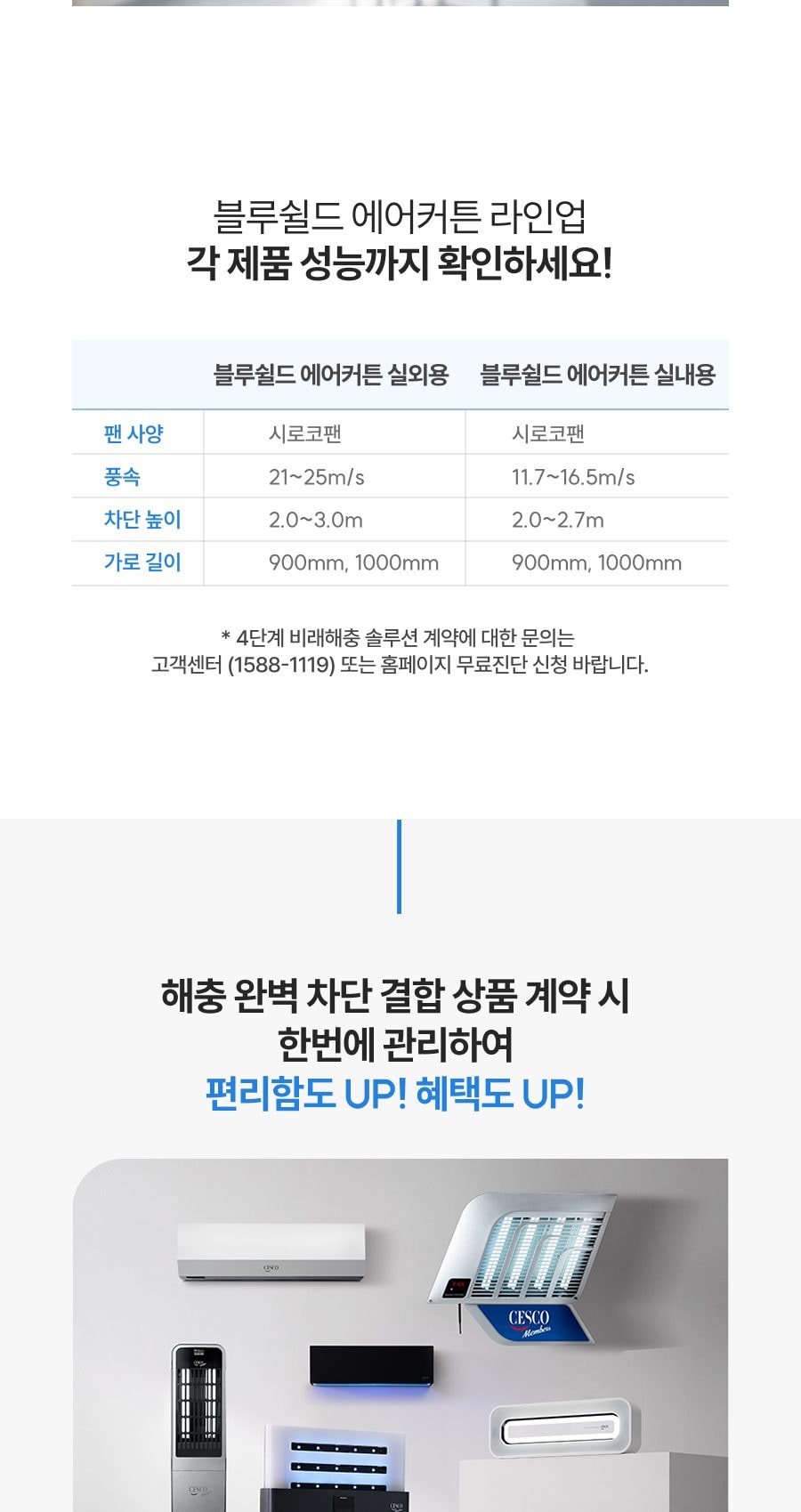 세스코 블루쉴드 에어커튼1000 (실외용) 상세