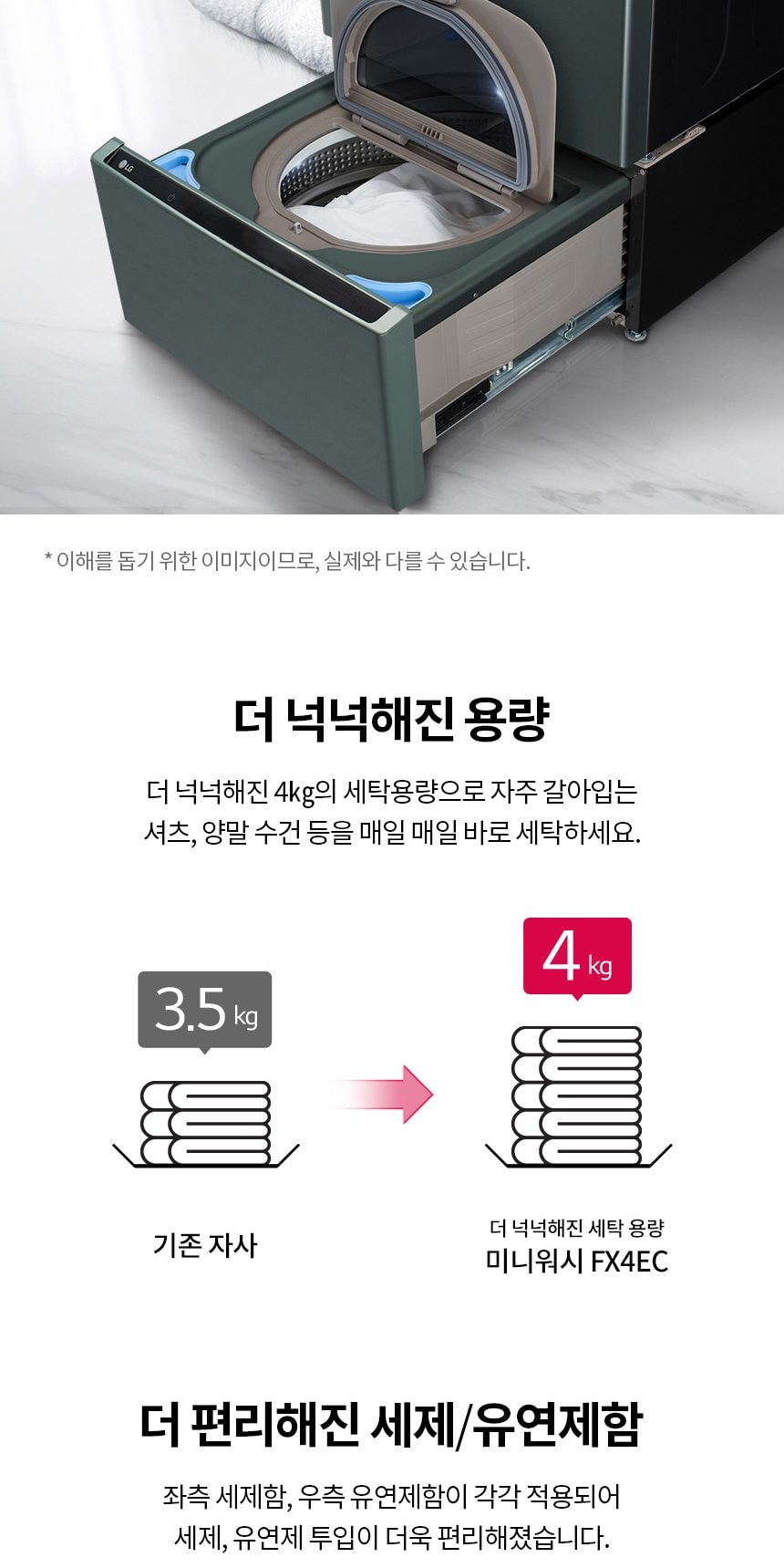 LG 트롬 오브제컬렉션 미니워시 4kg 상세