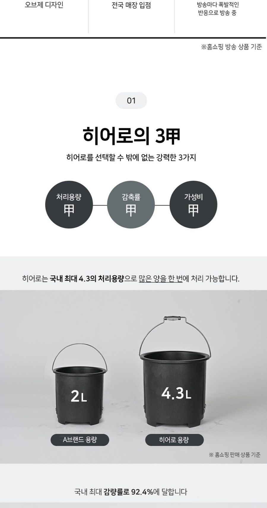 히어로 음식물 처리기 4.3L 상세