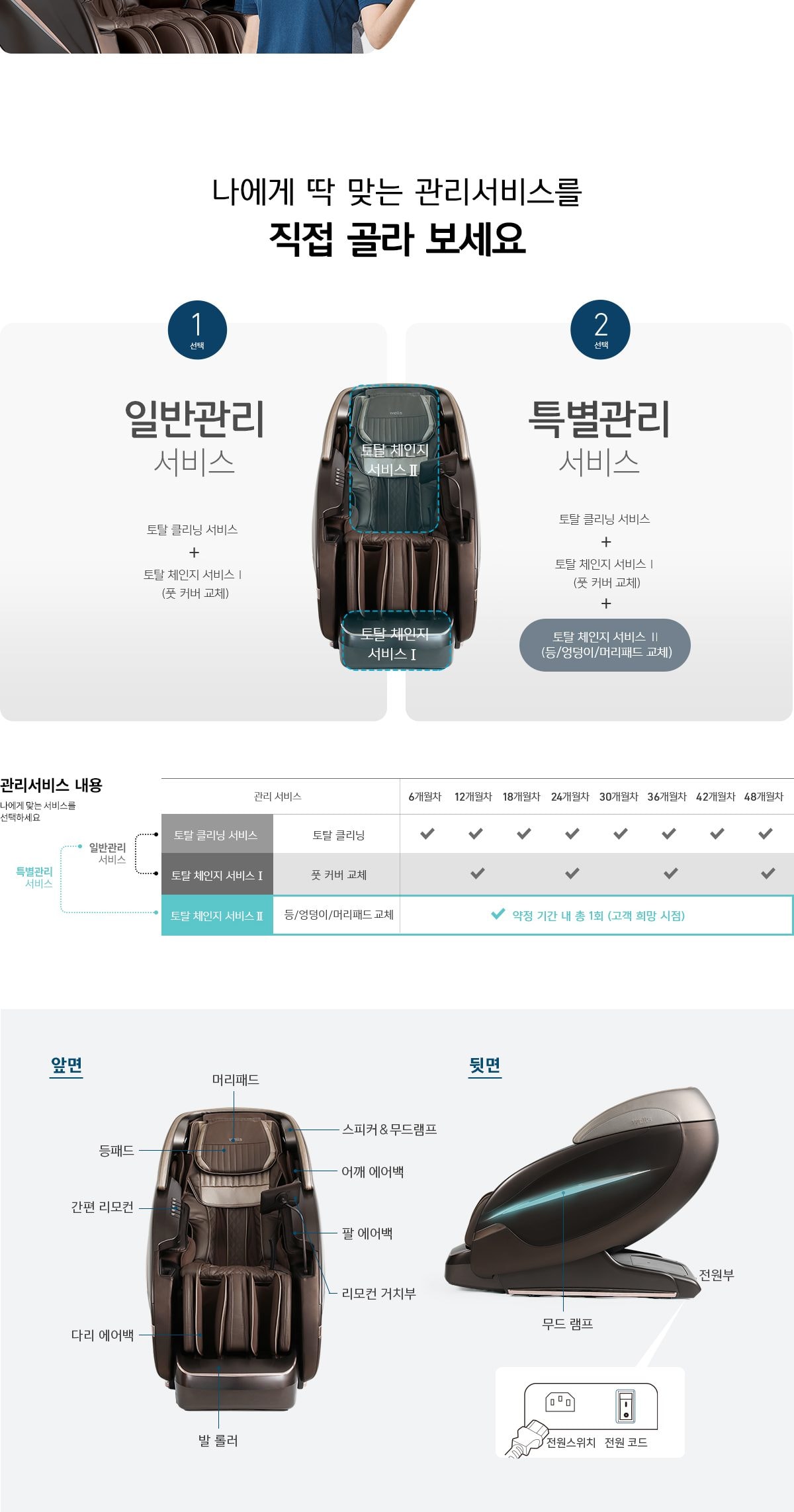 웰스 안마의자 최고급형 상세