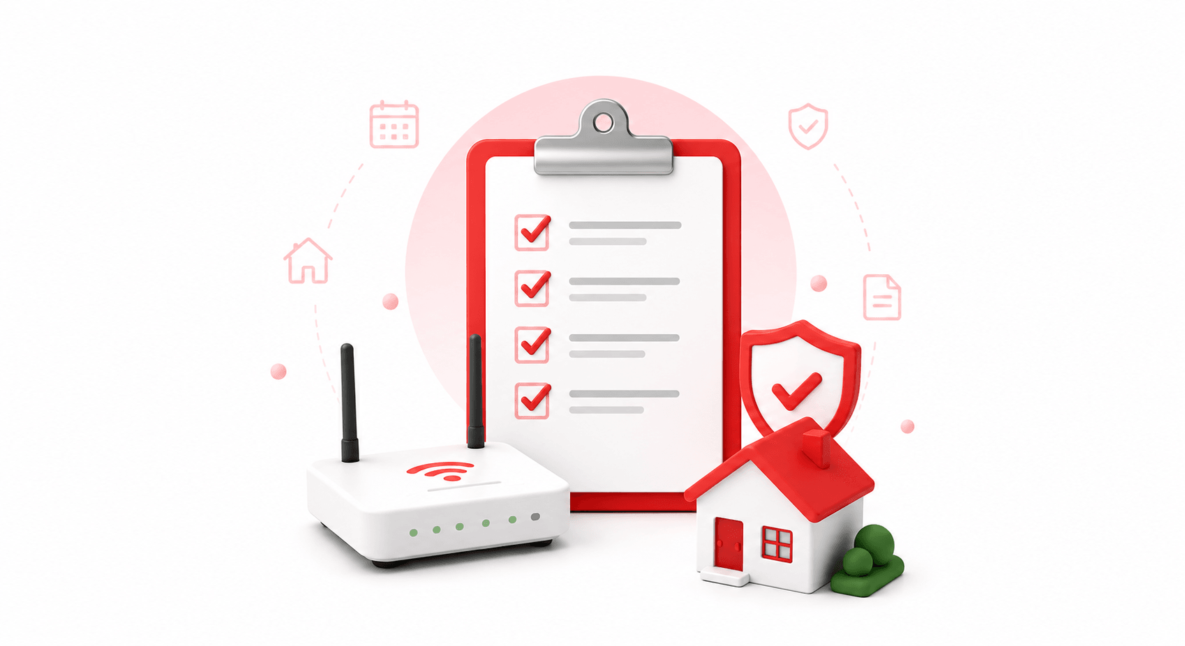 인터넷 가입 전 체크리스트를 보여주는 일러스트