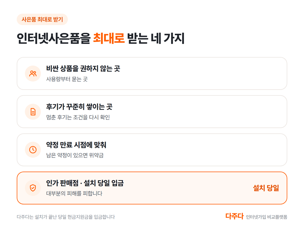 인터넷사은품을 최대로 받는 네 가지 방법