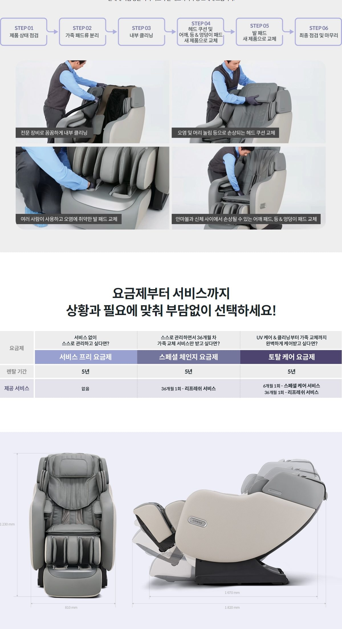 코웨이 4D 안마의자 상세