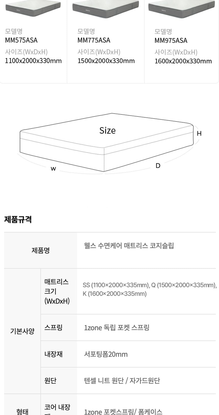 웰스코지슬립 킹 상세