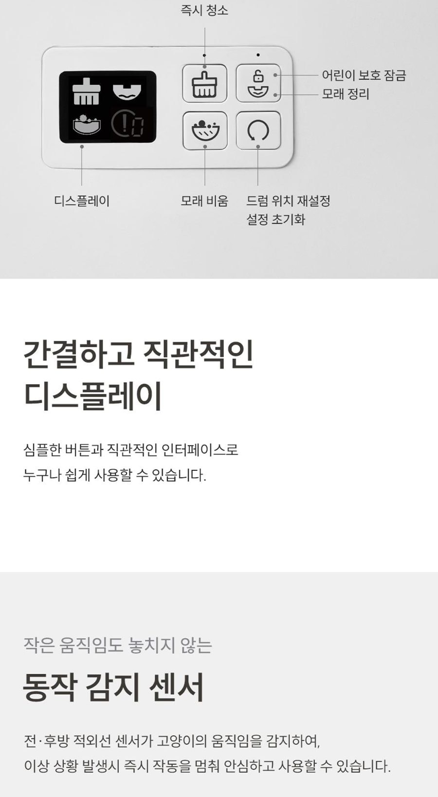 쿠쿠 넬로 오픈형 고양이 자동 화장실 상세