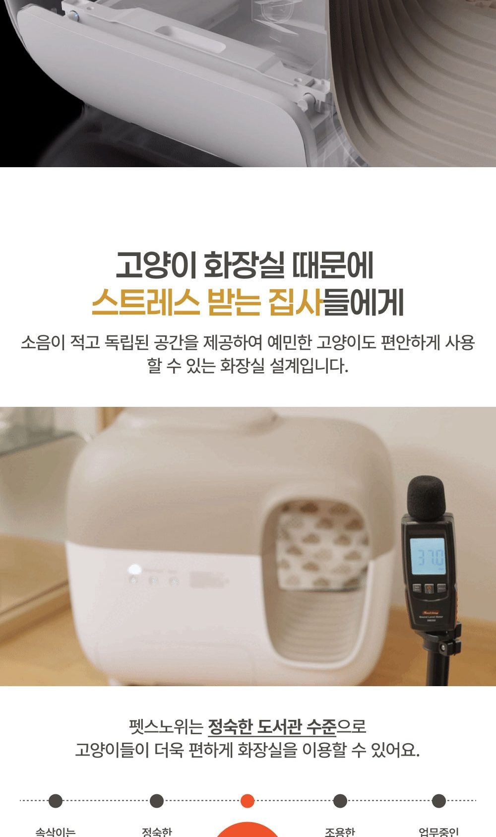 큐밍 PETSNOWY 고양이 자동 화장실 상세