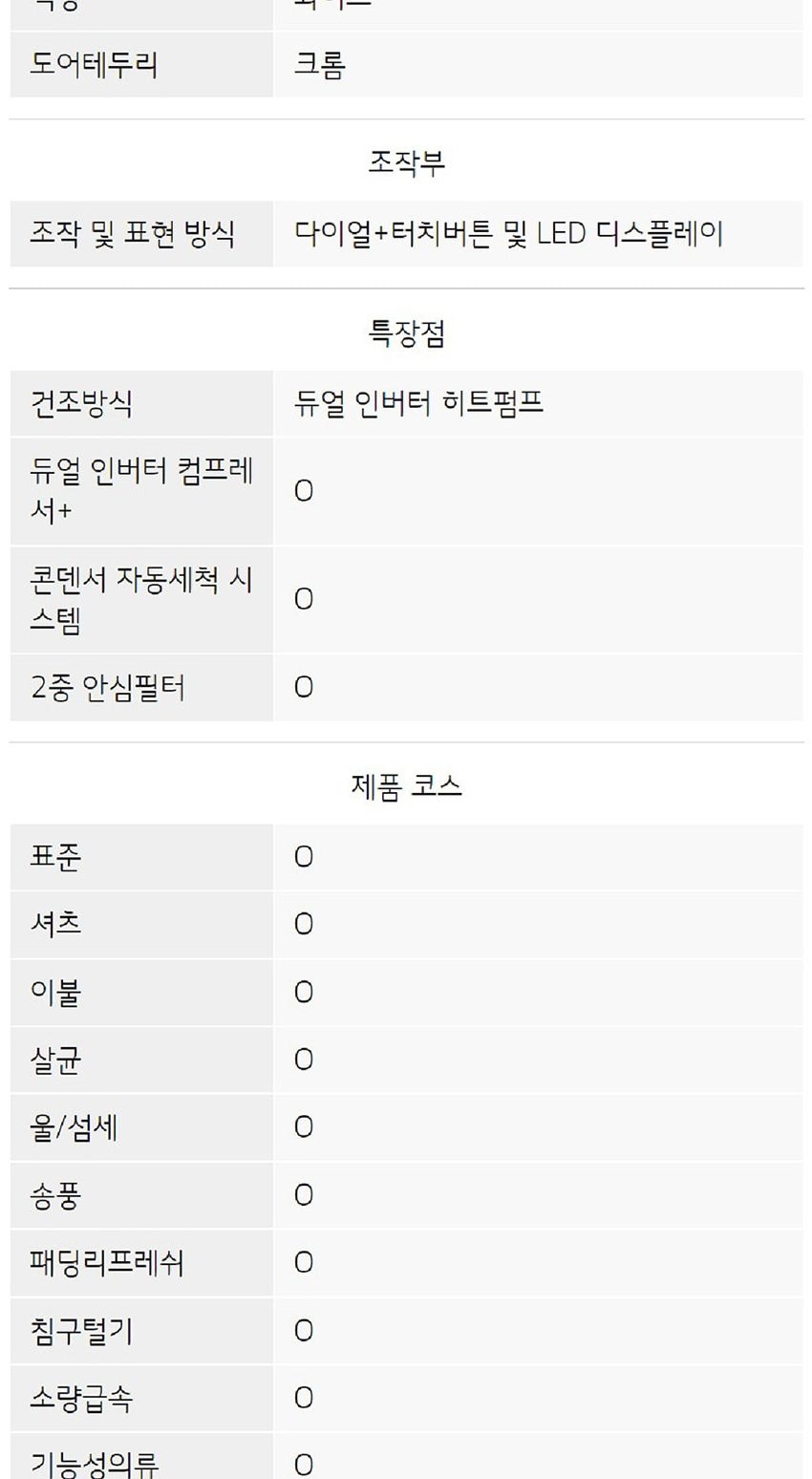 트롬 듀얼 인버터 히트펌프 건조기 10KG 상세