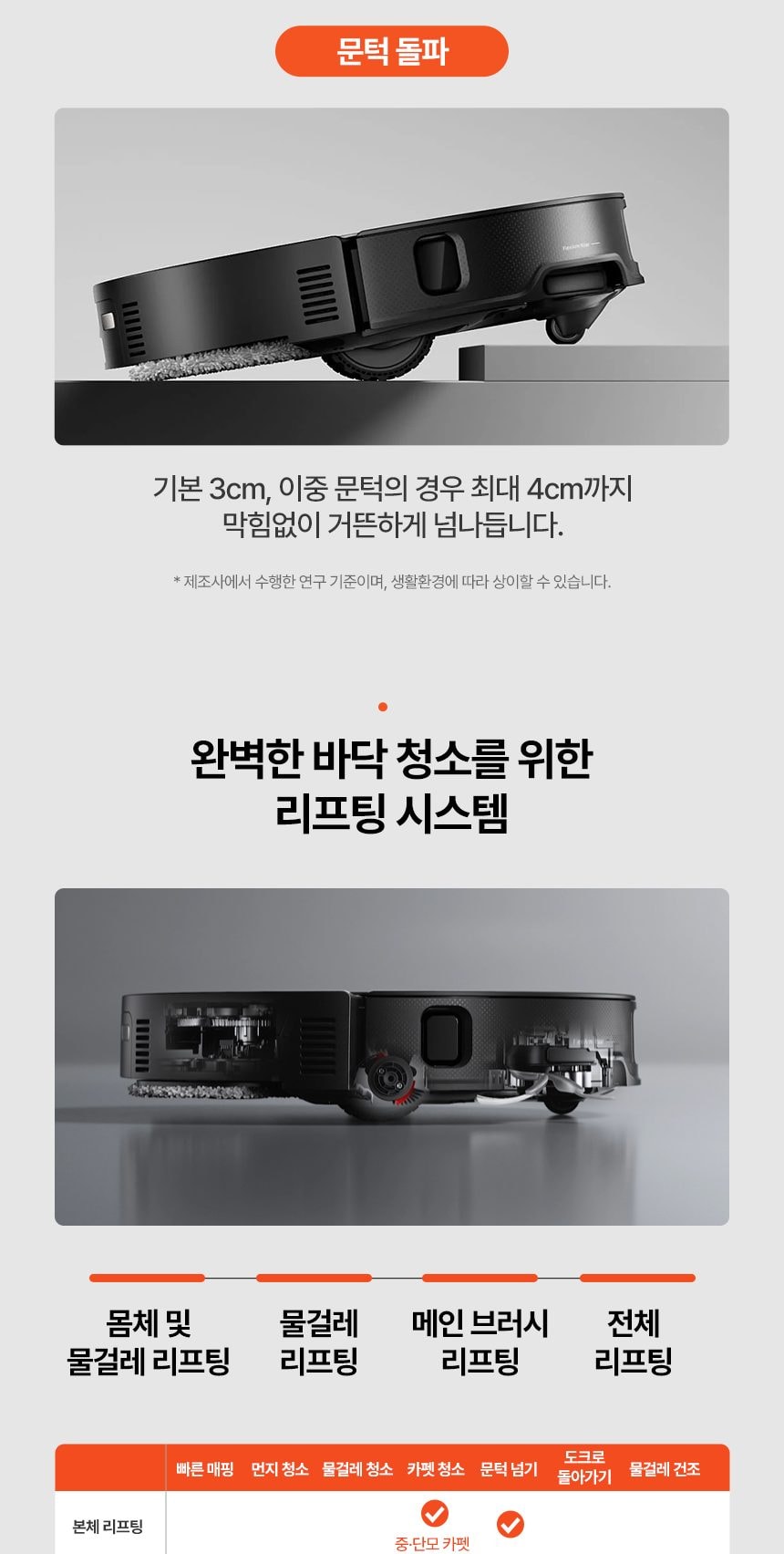로보락 Saros Z70 로봇청소기 직배수 상세