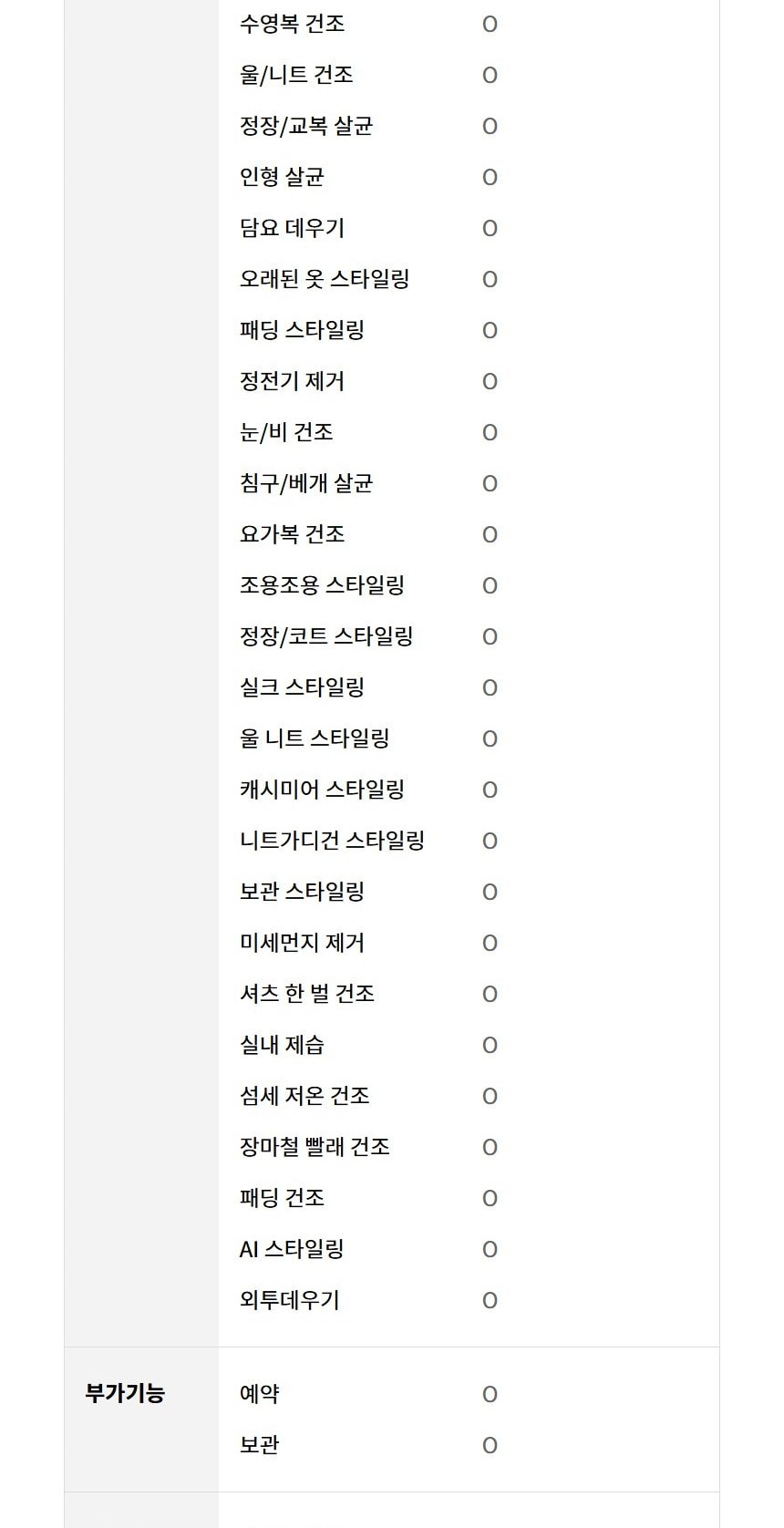 LG 스타일러 오브제컬렉션 5벌 상세