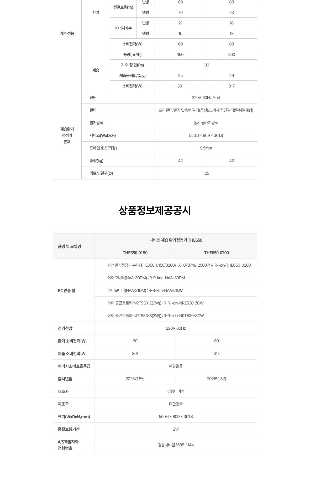 나비엔 제습 환기청정기 158㎡(48평)형 상세