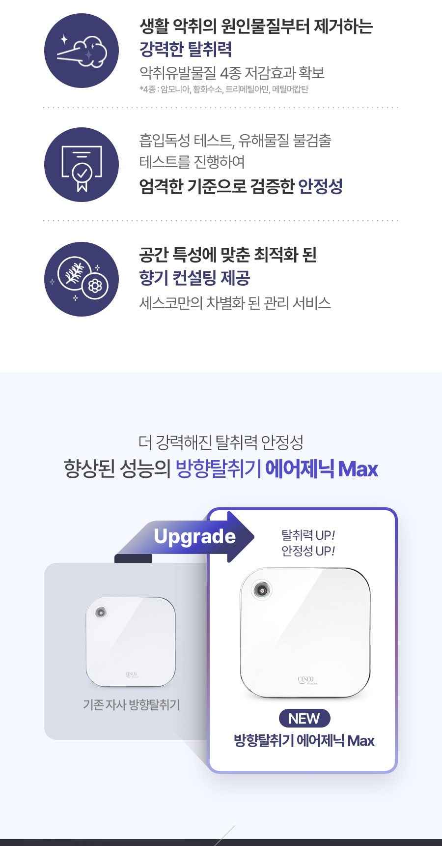 세스코 공기방향탈취기 에어제닉 상세