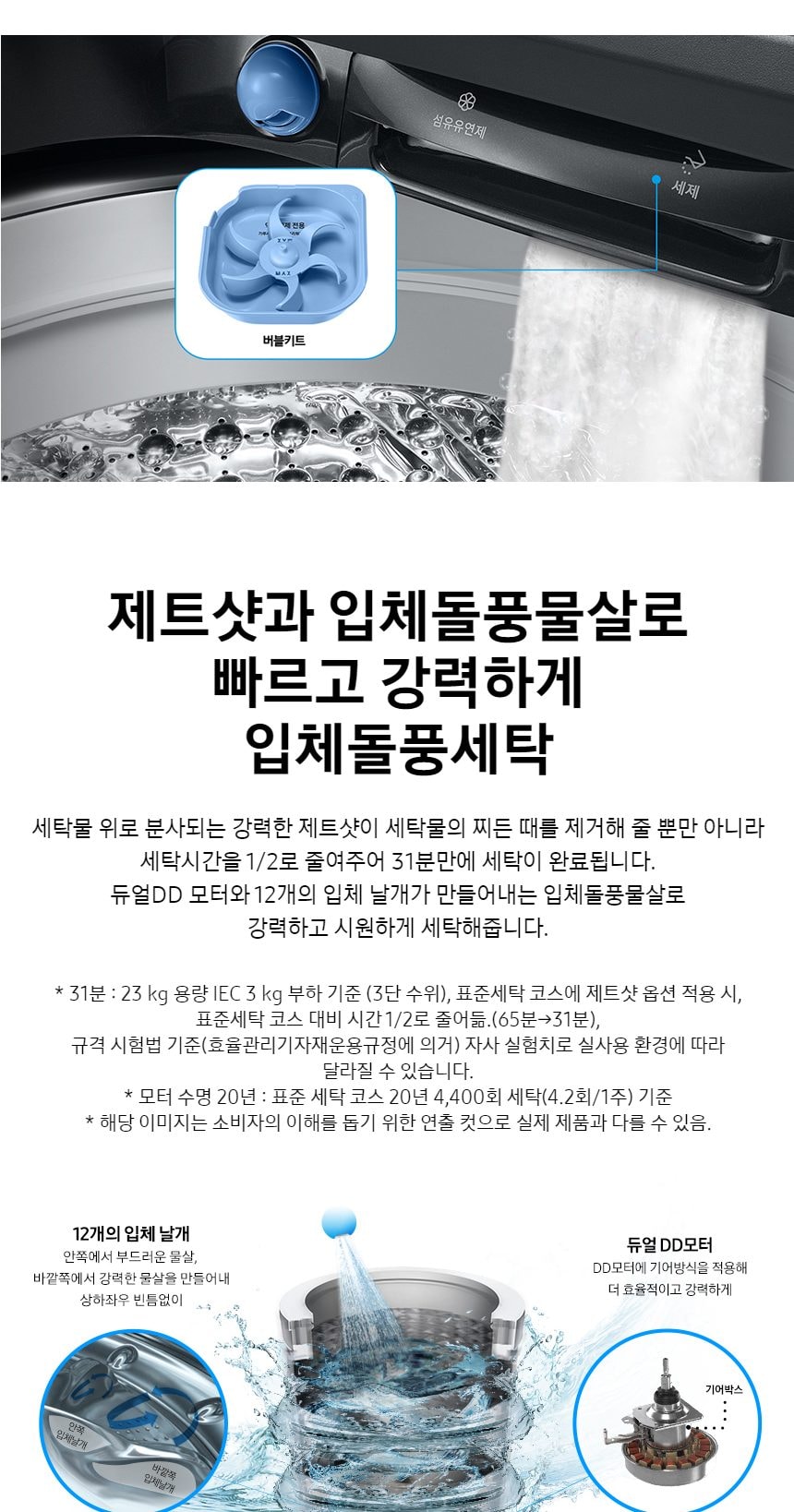 그랑데 통버블 세탁기 23kg 상세