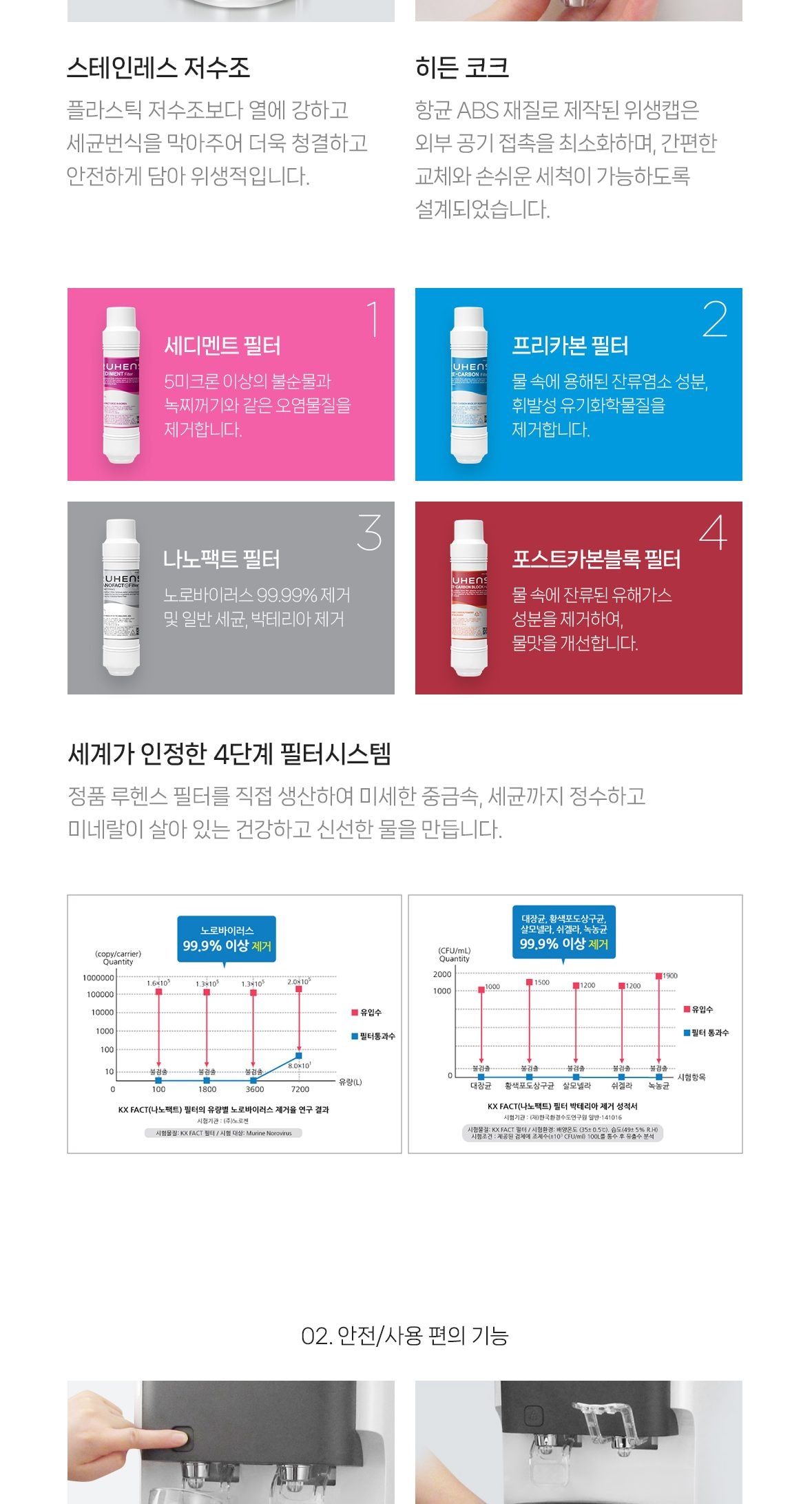 나노팩트 냉온정수기 하프형 상세