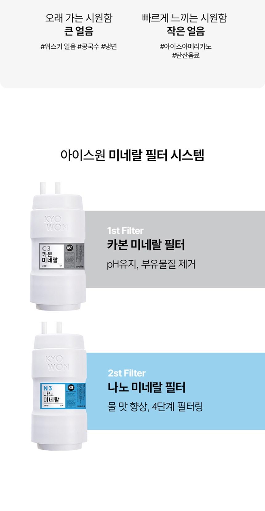 웰스 아이스원 얼음정수기 (얼음냉온정) 상세