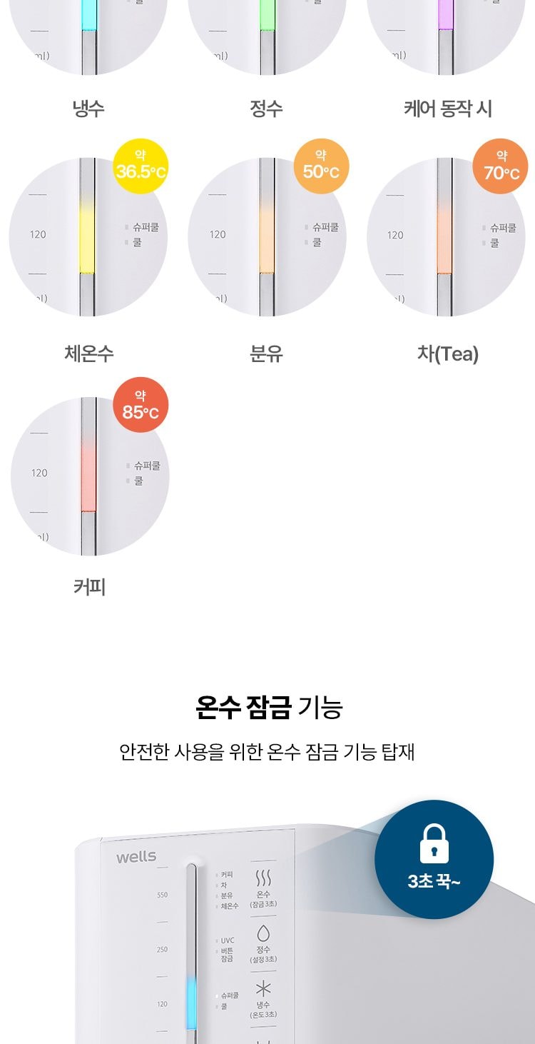 웰스 슈퍼쿨링2 정수기(냉정) 상세