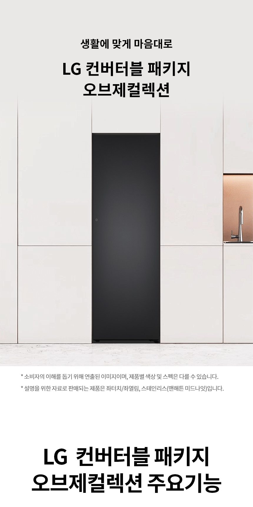 LG 컨버터블 패키지 오브제컬렉션 Fit & Max (냉장전용고) 387L 상세
