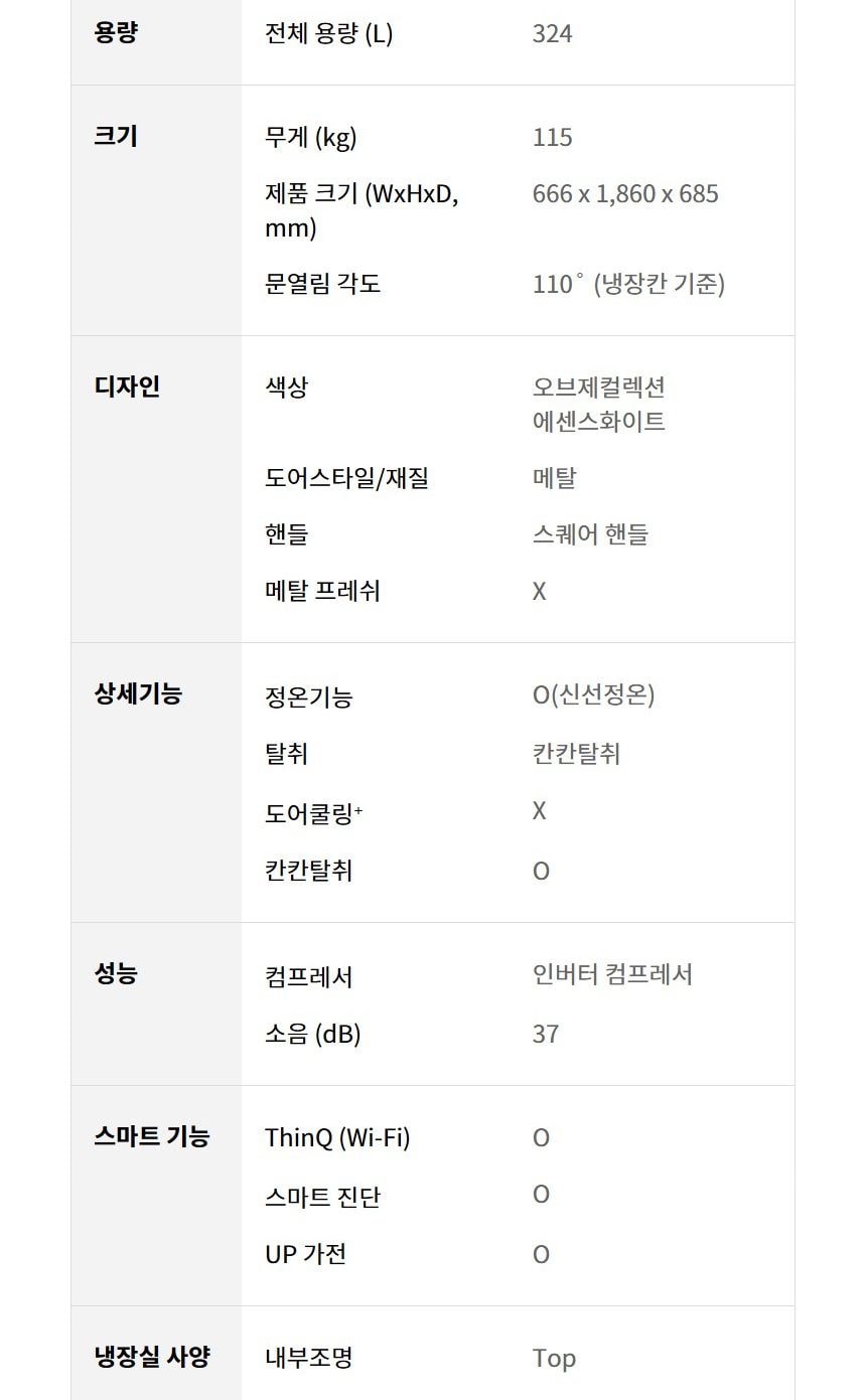 LG 디오스 오브제컬렉션 김치톡톡 Fit & Max 324L 상세