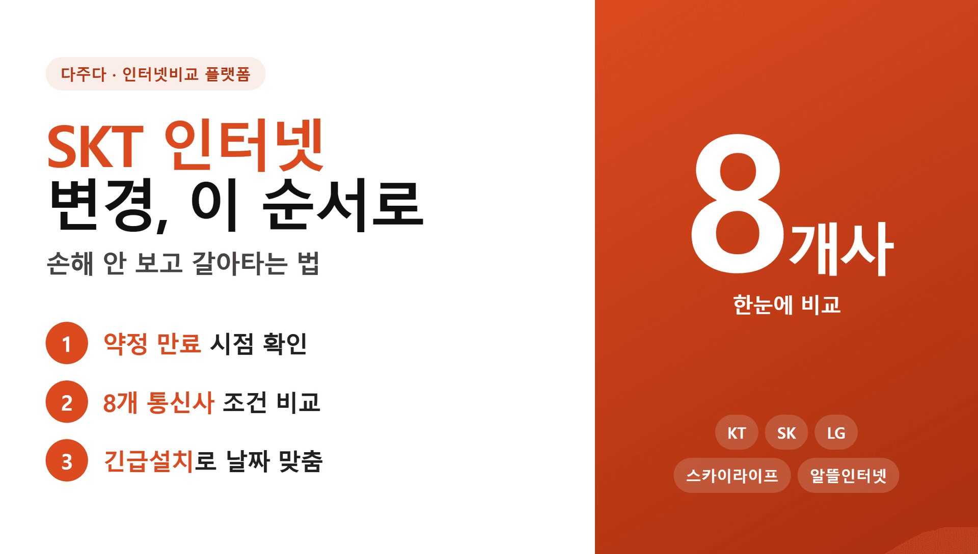 SKT 인터넷 변경 손해 안 보고 안전하게 갈아타는 순서