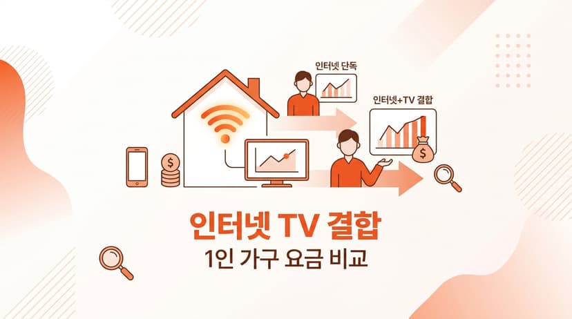 자취방에 인터넷만 달면 손해일까? 1인 가구 TV 결합 요금 차이 리얼 비교