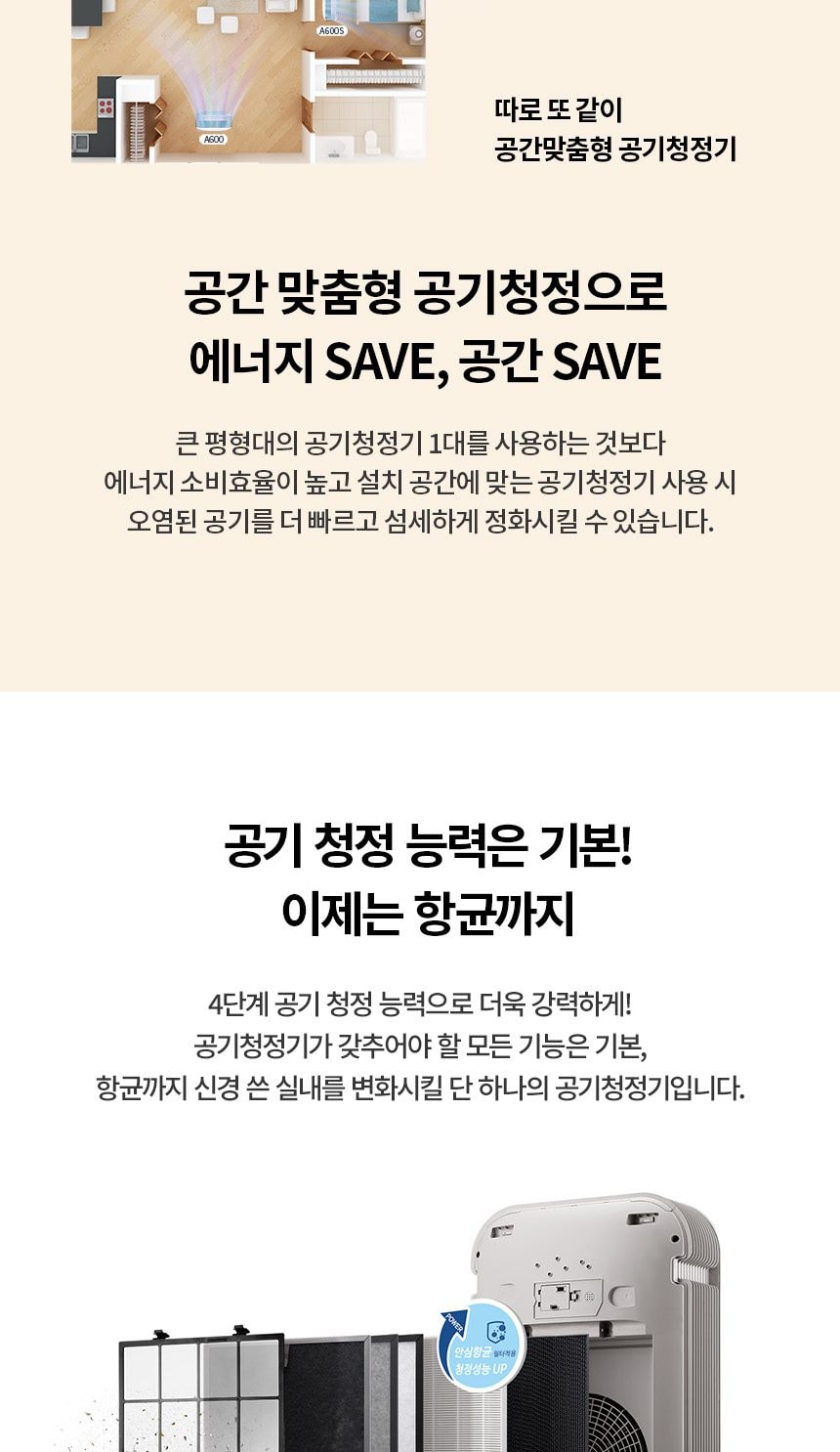 청호나이스 향균 공기청정기 A600S 상세
