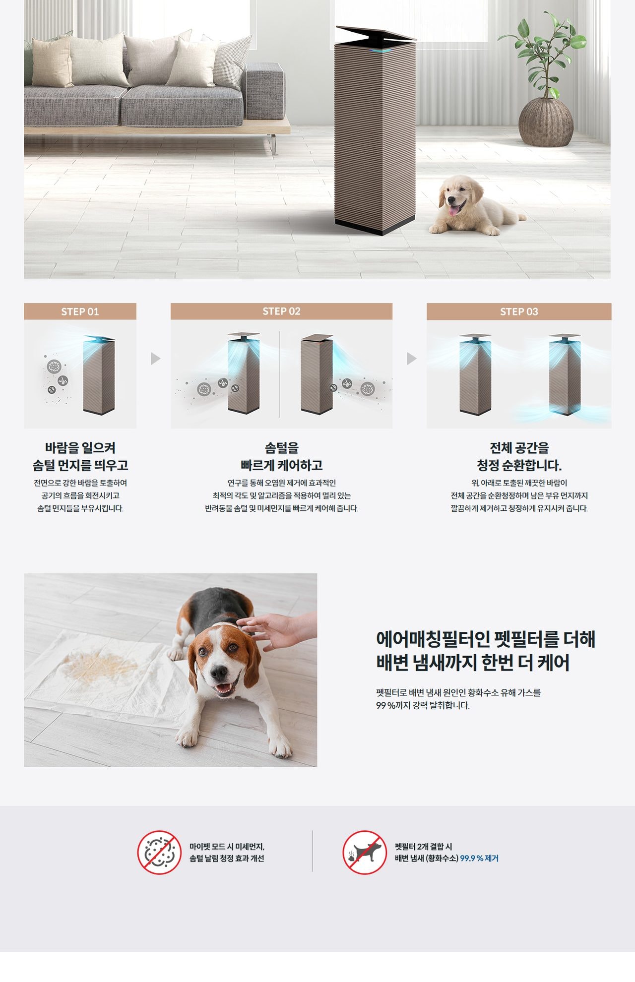 코웨이 노블 공기청정기2 99㎡(30평)형 상세