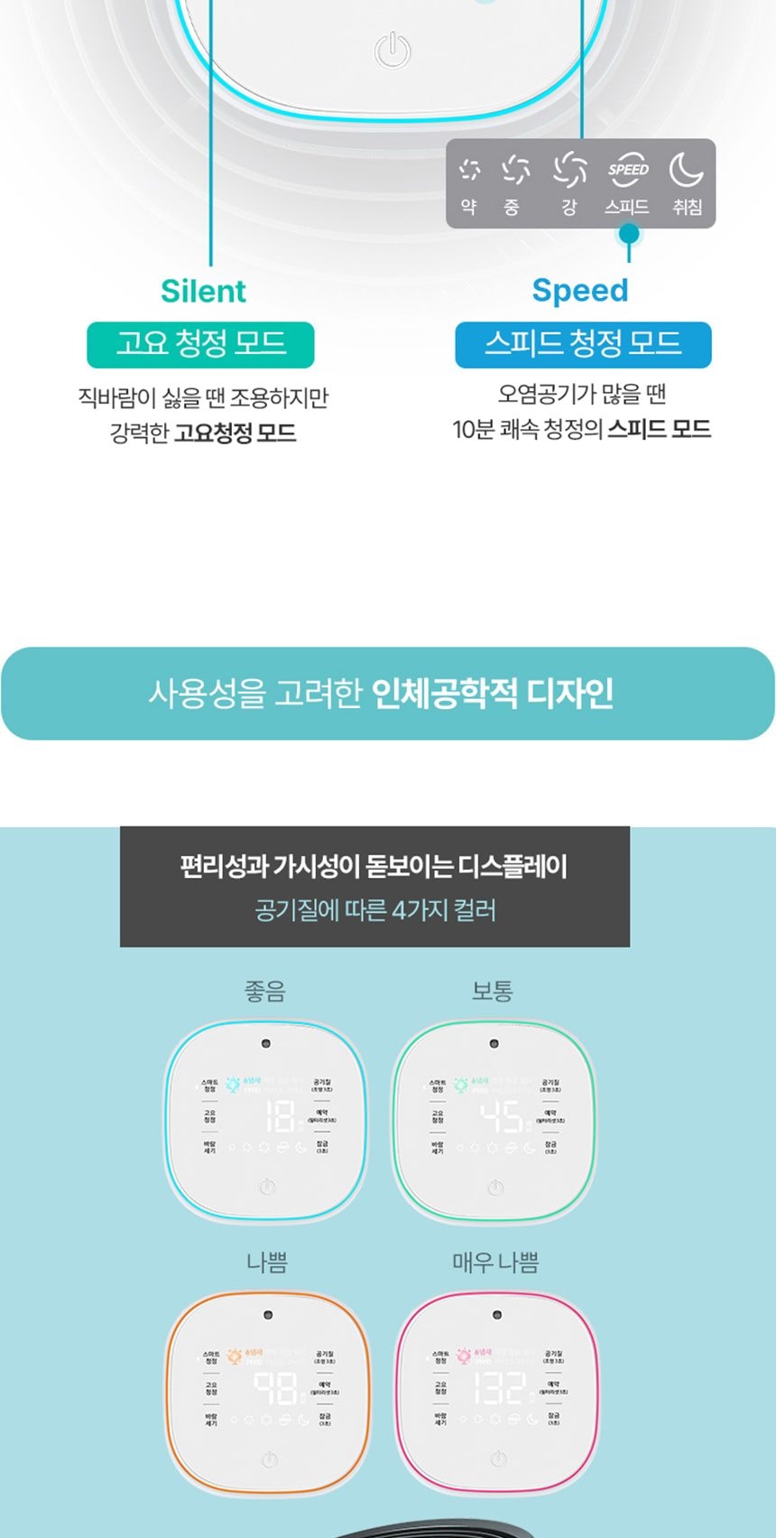 웰스 안심케어 공기청정기 토네이도 72㎡(22평)형 상세
