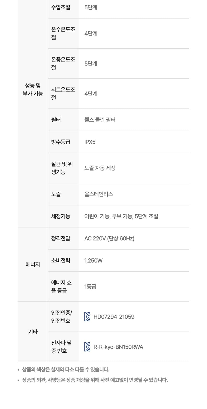 웰스 비데 올스텐 (온라인전용) 상세