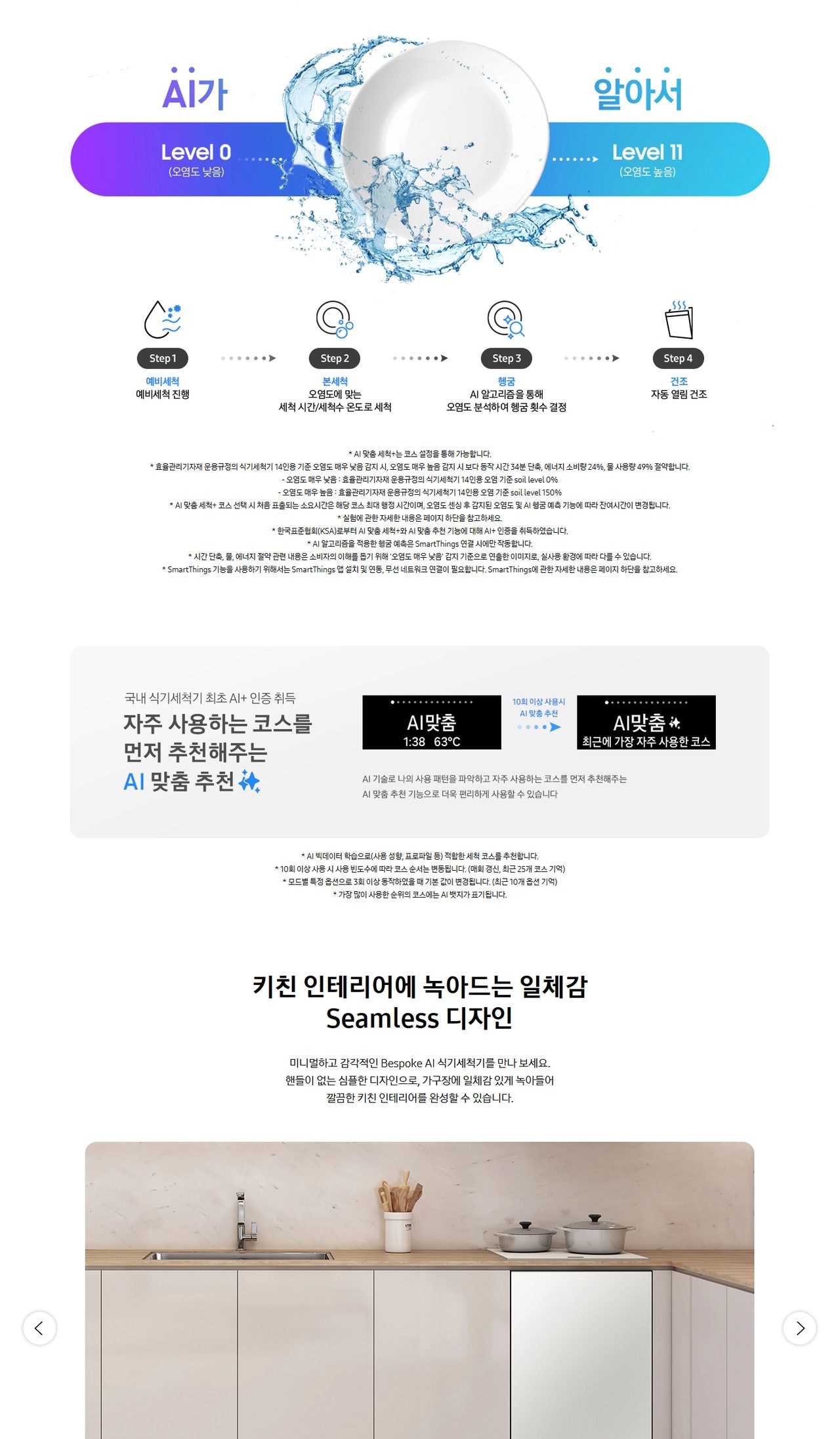 삼성 Bespoke AI 식기세척기 빌트인 14인용 상세
