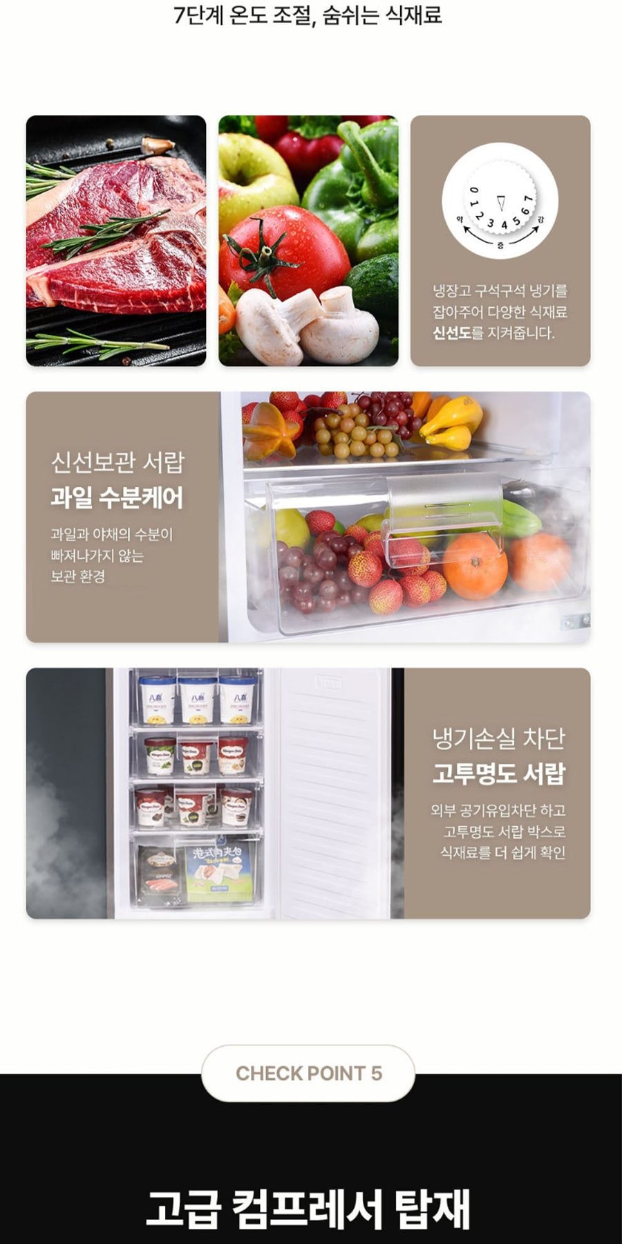 하이얼 글라스 도어 냉장고 244L 상세