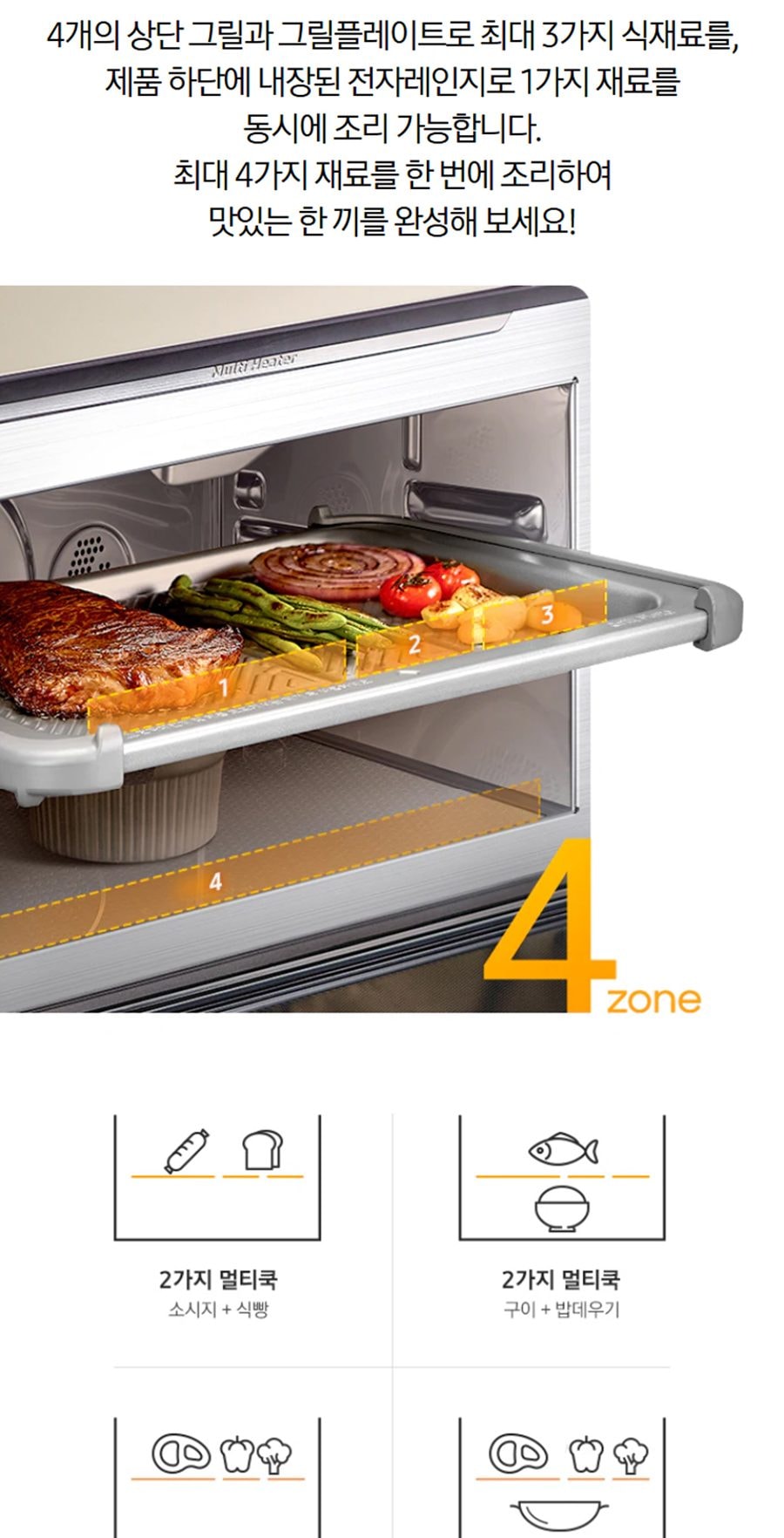 삼성 BESPOKE 큐커 멀티 22L_글램 화이트 상세