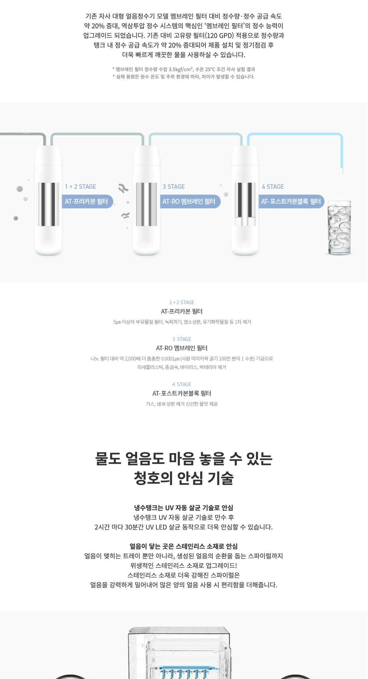 청호나이스 대용량 얼음 정수기 슈퍼 아이스트리 (얼음냉온정) 상세